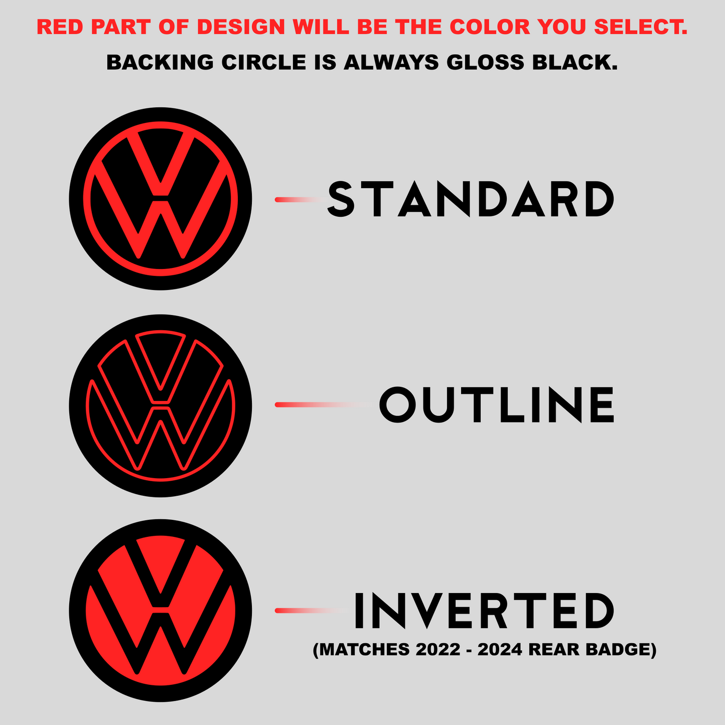 Front VW ACC Badge Overlay | 2019-2024 GLI & SEL